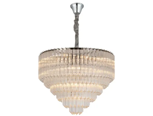 Люстра подвесная 8908+9/C Newport прозрачная на 17 ламп, основание никель в стиле классический современный американский 