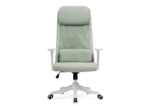 Компьютерное кресло Salta light green / white 15396 Woodville, зелёный/ткань, ножки/пластик/белый, размеры - *1200***650* фото 2