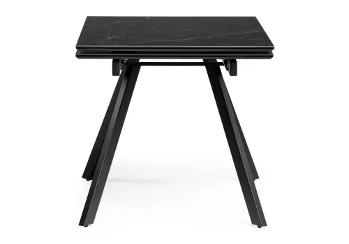 Керамический стол Габбро 140х80х76 черный мрамор / черный 530830 Woodville столешница мрамор черный из мдф керамика фото 6