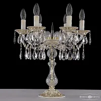 Настольная лампа AL16313L8/6/141-44 WMG Bohemia Ivele Crystal без плафона 6 ламп, основание золотое патина белое стекло хрусталь металл в стиле классический sp