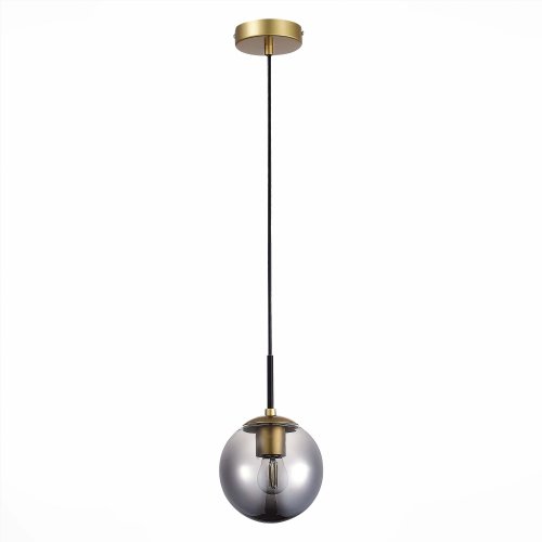Светильник подвесной Scorze SLE1097-303-01 Evoluce серый чёрный 1 лампа, основание матовое золото в стиле современный шар фото 2