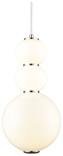 Светильник подвесной LED 244-106-03 Velante белый 1 лампа, основание хром в стиле современный 