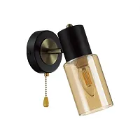 Бра с выключателем Ronnie 5644/1W Lumion янтарный 1 лампа, основание чёрное в стиле современный лофт кантри 