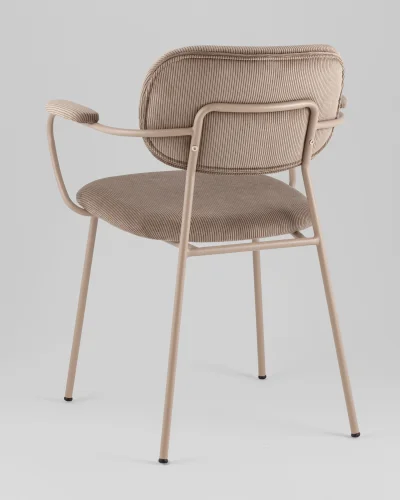 Стул Кэрол, коричневый, бежевые ножки УТ000040242 Stool Group, коричневый/вельвет, ножки/металл/бежевый, размеры - *770**** фото 4