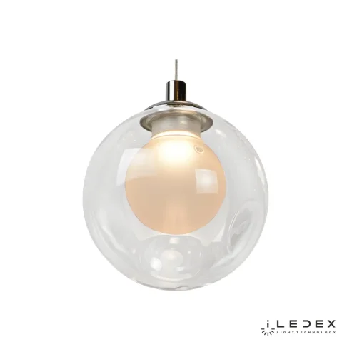Светильник подвесной LED Epical C4492-1 CR iLedex прозрачный 1 лампа, основание хром в стиле современный хай-тек шар фото 2