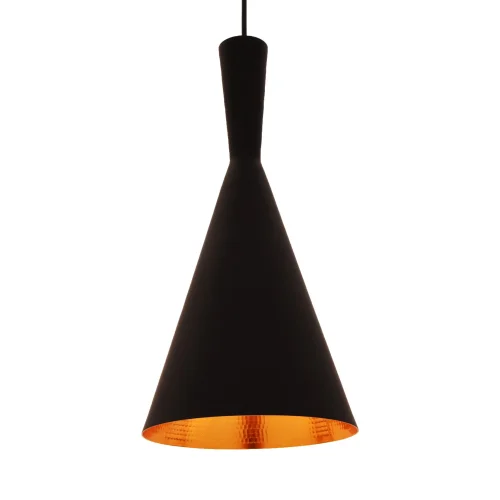 Светильник подвесной лофт Foggi LDP 7712-A BK Lumina Deco золотой чёрный 1 лампа, основание чёрное в стиле лофт современный 