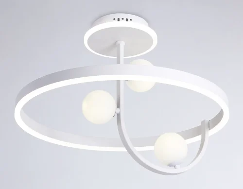 Светильник потолочный LED с пультом FL66261 Ambrella light белый 1 лампа, основание белое в стиле современный хай-тек кольца фото 5