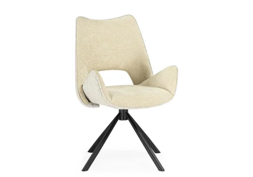 Стул на металлокаркасе Balaton 360 крутящийся beige / black 15840 Woodville, бежевый/шенилл, ножки/металл/чёрный, размеры - ****570*500мм фото 4 Стул на металлокаркасе Balaton 360 крутящийся beige / black 15840 Woodville, бежевый/шенилл, ножки/металл/чёрный, размеры - ****570*500мм фото 4