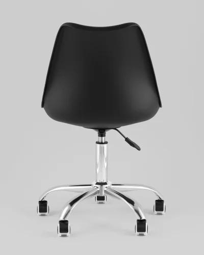 Стул BLOK SN, пластиковый черный УТ000039789 Stool Group, чёрный/экокожа пластик, ножки/металл/хром, размеры - 830*950***485*545 фото 7