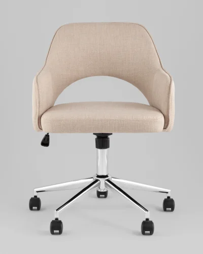 Кресло офисное Кларк, рогожка, бежевый УТ000039442 Stool Group, бежевый/рогожка, ножки/металл/хром, размеры - *880***540*590 фото 2