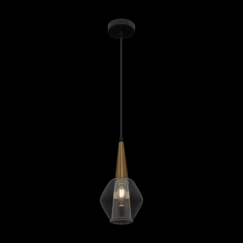 Светильник подвесной Copita FR8007PL-01GB Freya прозрачный 1 лампа, основание чёрное в стиле модерн  фото 3