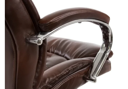 Кресло для руководителя Rich коричневое 1869 Woodville, коричневый/искусственная кожа, ножки/металл/хром, размеры - *1250***670*750 фото 8