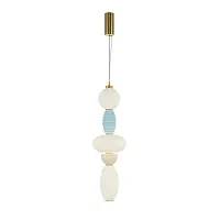Светильник подвесной LED Adore MOD297PL-L24BS3K1 Maytoni белый разноцветный на 1 лампу, основание латунь в стиле арт-деко современный выдувное