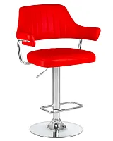 Стул барный 5019-LM CHARLY,  цвет сиденья красный, цвет основания хром Dobrin, красный/экокожа, ножки/металл/хром, размеры - 990*1200***610*540