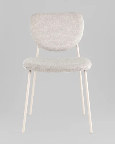 Стул обеденный Gigi, серый, белые ножки УТ000039036 Stool Group, серый/шенилл, ножки/металл/, размеры - ***** фото 2