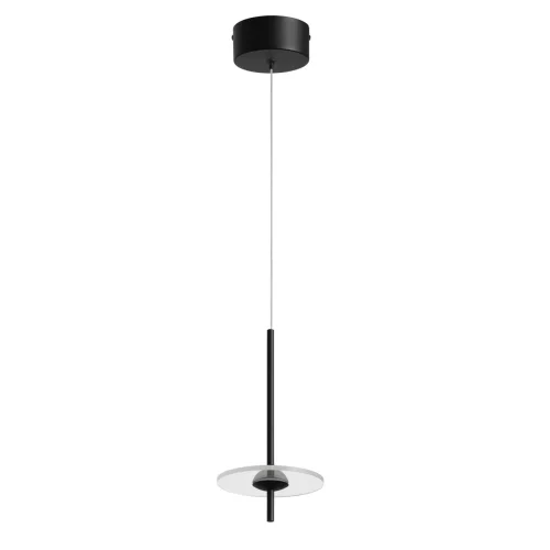 Светильник подвесной LED Ауксис 722012901 DeMarkt прозрачный на 1 лампу, основание чёрное в стиле хай-тек трубочки