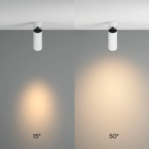 Светильник накладной LED Focus Zoom C055CL-L12W3K-Z-W Maytoni белый 1 лампа, основание белое в стиле современный хай-тек круглый фото 2