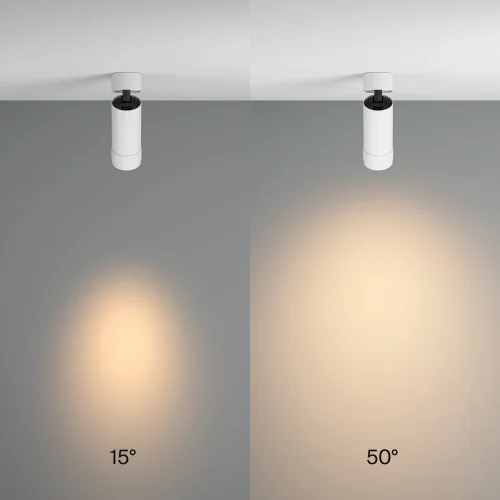 Светильник накладной LED Focus Zoom C055CL-L12W3K-Z-W Maytoni белый на 1 лампу, основание белое в стиле хай-тек современный круглый фото 2