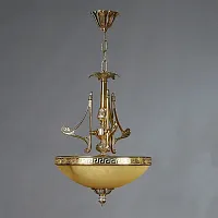 Люстра подвесная  TENERIFE 02166 WP AMBIENTE by BRIZZI бежевая на 5 ламп, основание бронзовое в стиле классика 
