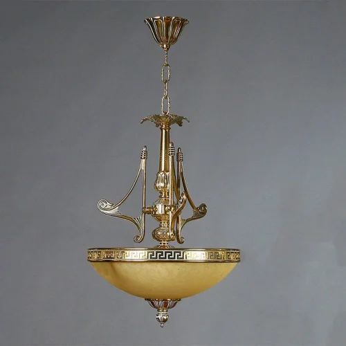 Люстра подвесная  TENERIFE 02166 WP AMBIENTE by BRIZZI бежевая на 5 ламп, основание бронзовое в стиле классический 
