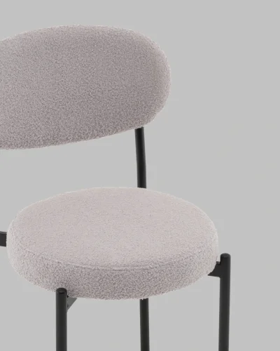 Стул Бриф DD букле светло-серый УТ000041483 Stool Group, серый/букле, ножки/сталь/чёрный, размеры - ***** фото 6