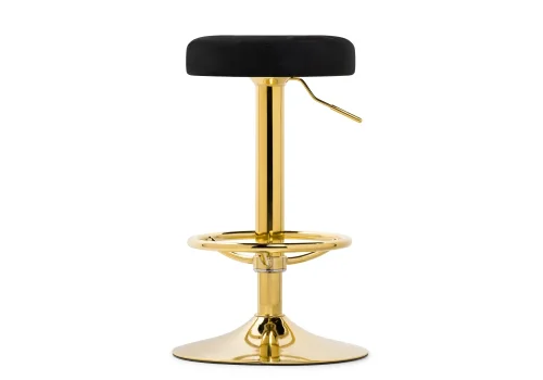 Барный стул Marun black / gold 15675 Woodville, чёрный/велюр, ножки/металл/золотой, размеры - *840***390*390 фото 2
