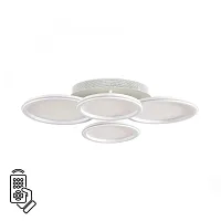 Люстра потолочная LED с пультом Alis Smart 8380/95CL Lumion белая на 1 лампу, основание белое в стиле современный хай-тек сири яндекс алиса с пультом