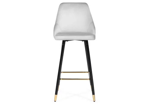 Барный стул Archi light gray 15042 Woodville, серый/велюр, ножки/металл/чёрный, размеры - ****490*500 фото 2
