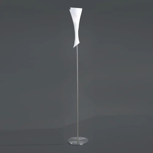 Торшер напольный  ZACK 0775 Mantra Испания  белый 1 лампа, основание матовое хром в стиле минимализм современный
 фото 3