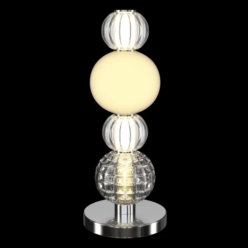 Настольная лампа LED Collar MOD301TL-L18CH3K Maytoni прозрачная белая 1 лампа, основание хром металл в стиле современный 