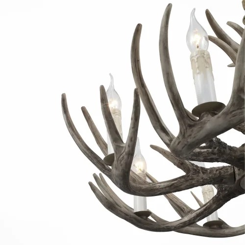 Люстра подвесная Corna SL154.703.08 ST-Luce без плафона на 8 ламп, основание серое в стиле кантри замковый рога фото 7