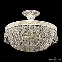 Люстра потолочная AL19011/35FL WMG Bohemia Ivele Crystal без плафона на 4 лампы, основание патина белое золотое в стиле классический r