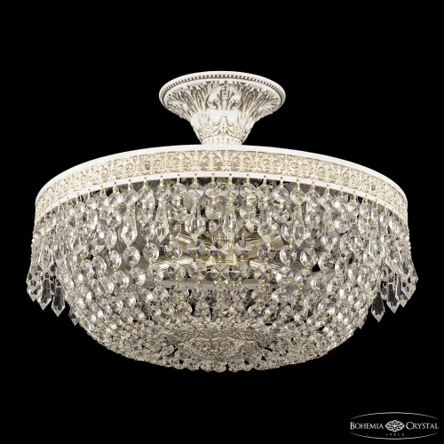 Люстра потолочная AL19011/35FL WMG Bohemia Ivele Crystal без плафона на 4 лампы, основание патина белое золотое в стиле классический r