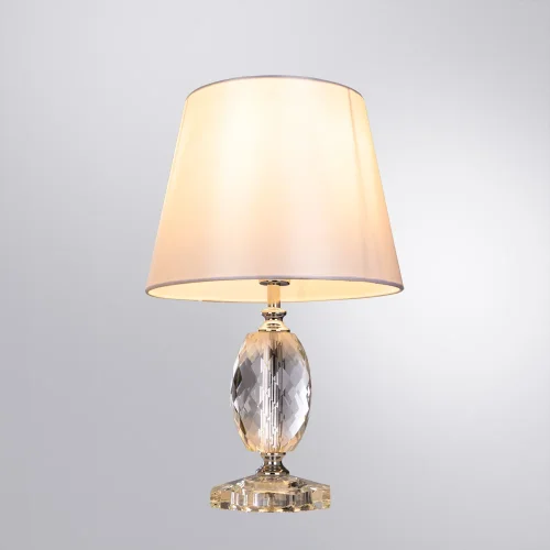 Настольная лампа Azalia A4019LT-1CC Arte Lamp белая 1 лампа, основание прозрачное хром хрусталь металл в стиле современный  фото 2