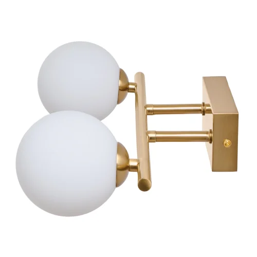Бра Valency MR2032-2W MyFar белый на 2 лампы, основание золотое в стиле современный шар фото 3