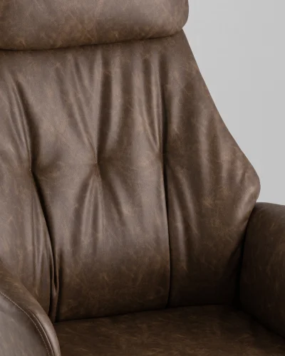 Кресло офисное TopChairs Neoma, коричневый, экокожа УТ000041776 Stool Group, /, ножки//, размеры - ***** фото 4