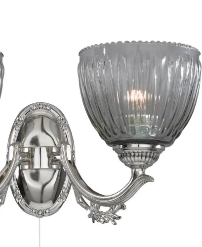 Бра с выключателем A 9850/2 Reccagni Angelo чёрный серый на 2 лампы, основание никель в стиле классический  фото 2