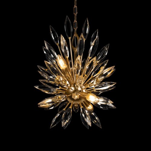 Люстра подвесная Splash 10418/6 LOFT IT прозрачная на 6 ламп, основание золотое в стиле современный капли ветви фото 8 Люстра подвесная Splash 10418/6 LOFT IT прозрачная на 6 ламп, основание золотое в стиле современный капли ветви фото 8