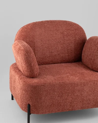 Кресло Кэнди ткань букле коралловый УТ000040025 Stool Group, розовый/букле, ножки/металл/чёрный, размеры - *790*790**860*мм фото 2