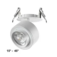 Светильник точечный LED Eddy 358945 Novotech белый 1 лампа, основание белое в стиле современный хай-тек 