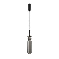 Светильник подвесной LED Crystal A2942SP-1BK Arte Lamp чёрный серый на 1 лампу, основание чёрное в стиле современный трубочки