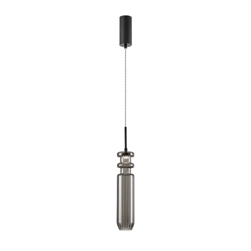 Светильник подвесной LED Crystal A2942SP-1BK Arte Lamp серый чёрный на 1 лампу, основание чёрное в стиле современный трубочки
