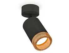 Светильник накладной XM6313005 Ambrella light чёрный коричневый 1 лампа, основание чёрное в стиле хай-тек модерн круглый