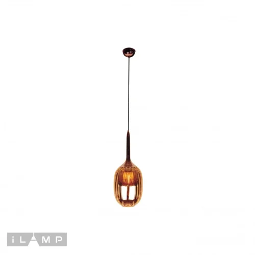 Светильник подвесной Drop A1541/200/F3 BR iLamp коричневый 1 лампа, основание хром в стиле современный выдувное фото 2