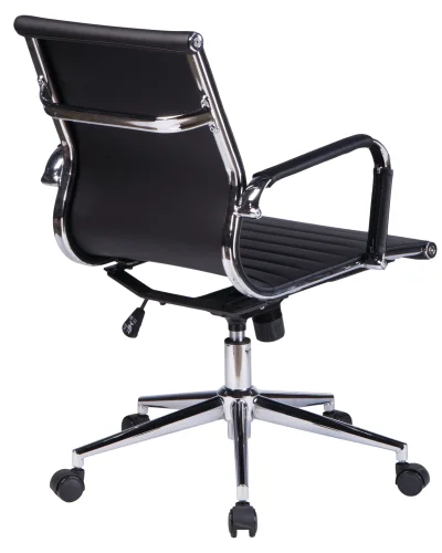 Офисное кресло для руководителей 118B-LMR CLAYTON, цвет чёрный Dobrin, чёрный/экокожа, ножки/металл/хром, размеры - 870*950***680* фото 4