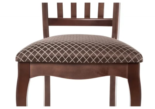 Деревянный стул Виньетта коричневый 371204 Woodville, коричневый/ткань, ножки/массив березы дерево/коричневый, размеры - ****440*500 фото 6
