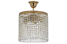 Люстра хрустальная потолочная Cremono E 1.2.25.100 G Dio D'Arte прозрачная без плафона на 4 лампы, основание жёлтое золотое в стиле классический 