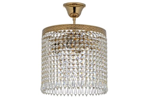 Люстра хрустальная потолочная Cremono E 1.2.25.100 G Dio D'Arte прозрачная без плафона на 4 лампы, основание жёлтое золотое в стиле классический 