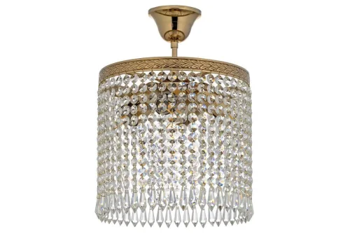 Люстра хрустальная потолочная Cremono E 1.2.25.100 G Dio D'Arte прозрачная без плафона на 4 лампы, основание жёлтое золотое в стиле классический 