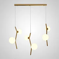 Светильник подвесной MATHIA MORE 212205-23 ImperiumLoft белый на 6 ламп, основание латунь в стиле современный 